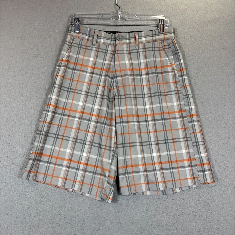 MEN'S OP flex 4 Way Stretch OP‎ Flex Ocean Pacific Shorts size 28 Gray Plaid